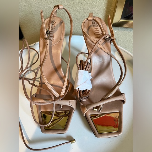 Schutz Vikki Square Toe Stiletto Strappy Sandals size 7.5 - Picture 4 of 6